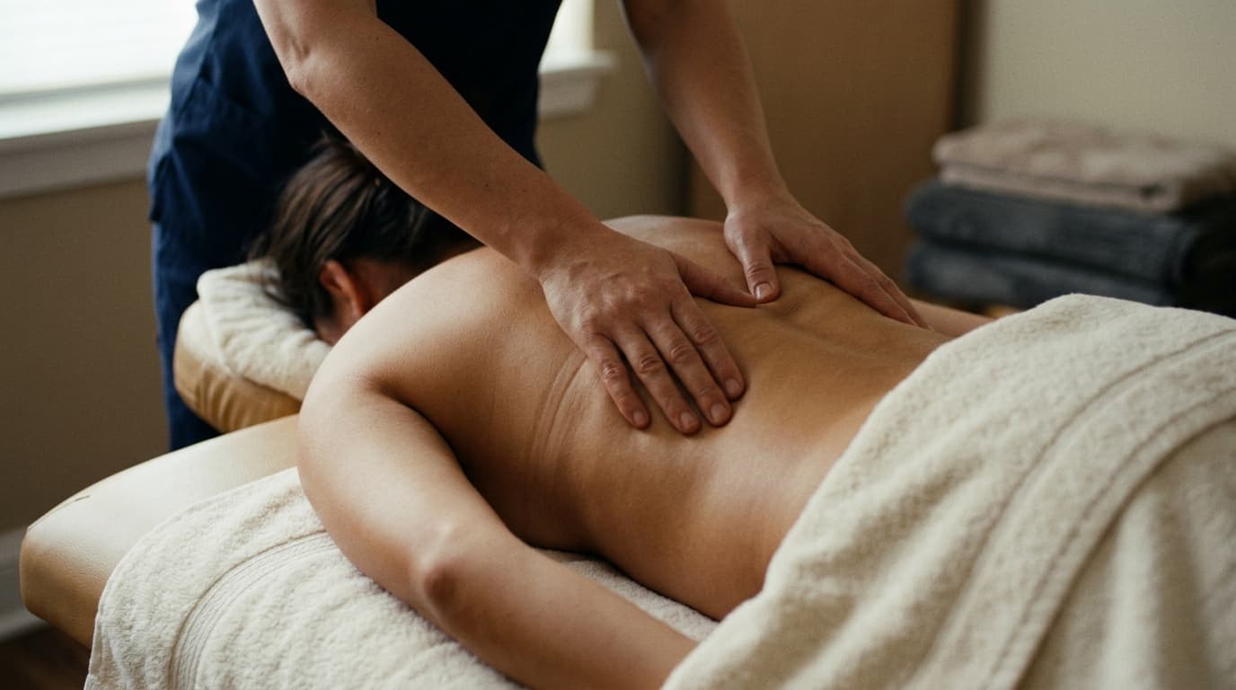 Massagem terapêutica de costas